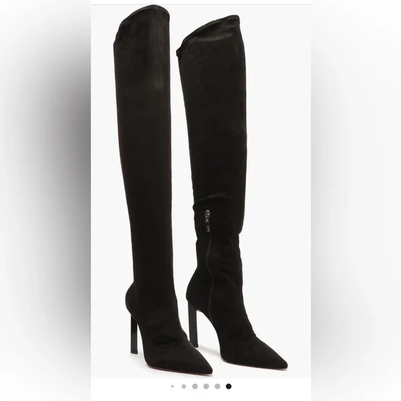 Schutz Over Knee Leather Boots Sale SCHUTZ- Black Over The Knee Boots